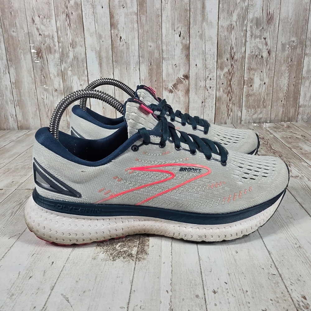 Brooks Glycerin 19‎ Womens Running Shoes Grey Pink 1203431B110 Size 7.5 Medium B